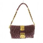 Miumiu Matelasse Nappa Leather Shoulder Bag Gold Hardware Purple