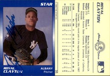 Royal Clayton Signed 1989 Star #96 Card Albany-Colonie Yankees Auto AU