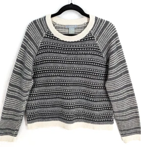 Hayden Mujer Grande Marfil/Gris 100% Cachemira Jersey Suéter - Imagen 1 de 13