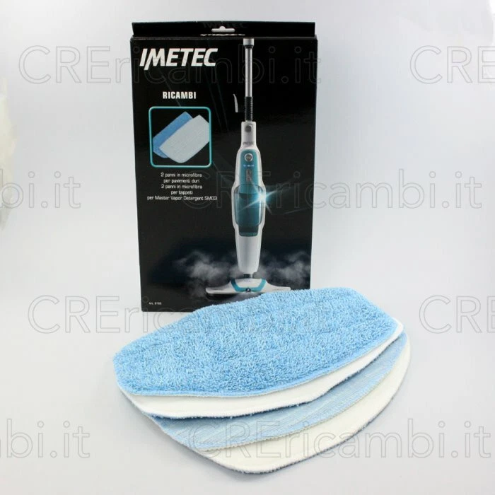 IMETEC 4 Panni Microfibra Originali Scopa Vapore Master Vapor SM02 SM03 SM04