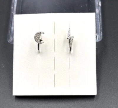 Due Piercing finto per il naso NO FORO in Acciaio chirurgico con veri zirconi - Immagine 1 di 4