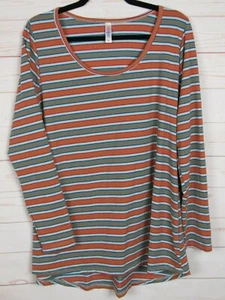 Top de mujer Lularoe Lynnae a rayas rojas, azules y amarillas talla XL NUEVO CON ETIQUETAS\ - Imagen 1 de 3
