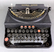 Vintage 1937 Remington Monarch Pioneer Typewriter w/ Case Red Keys Broken String