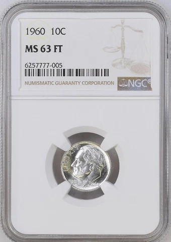 1960-P S1OC FRANKLIN ROOSEVELT-DIME NGC CHOICE-BU MS-63-FT LOW-POP HIGH-GRADES Cover