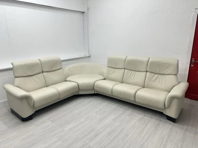 Stressless Ekornes ‘Paradise’ 6-7 Seater Sofa Cream Paloma Leather (RRP £10,179) - Image 1 of 4