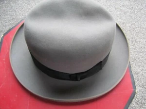 Vintage Dobbs grau Fedora Filzhut Größe 6 7/8 - Bild 1 von 11