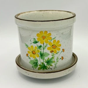 Maceta de colección Takahashi Japón años 70 gres moteado con platillo - Imagen 1 de 6