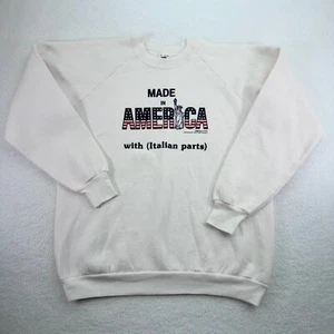 VTG Made In America With Italian Parts Graphic Sweater XL Fruit of the Loom 1986 - Picture 1 of 13