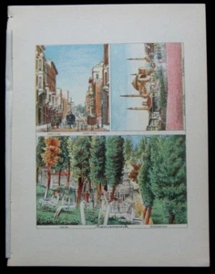 1886 Original Antique Print View of Contantinople Street Pera Aysofya Turkey 45 - Picture 1 of 1