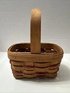 Longaberger 1990 Salz & Pfeffer Korb braun rot 6”x7”x3” - Bild 1 von 14