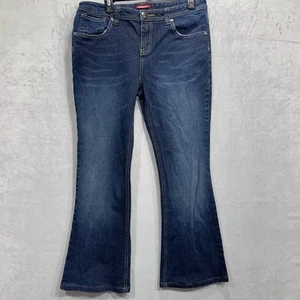 Union Bay Jeans Womens 15 Blue Low Rise Flare Stretch Dark Wash Denim - Picture 1 of 13