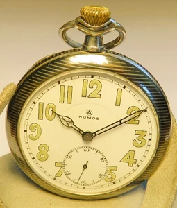 Nomos Guido Müller Glashütte Tula Silber edelste Herren Taschenuhr ca. 1920 - Picture 1 of 19