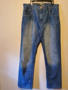 VINTAGE Southpole Blue Straight Y2K 90s Denim Flaps High Rise Mens Jeans 37x32 - Picture 1 of 9