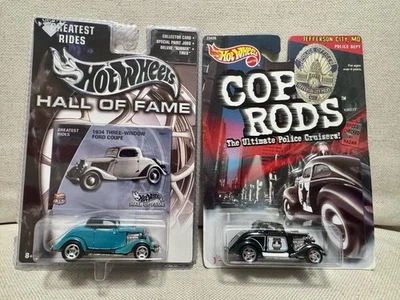 🔥Hot Wheels 3 janelas 34~Cop Rods~Hall Of Fame~Greatest Rides~Conjunto de 2 - Imagem 1 de 4