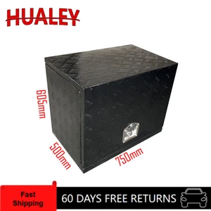 Black 750x500x600mm Aluminium Generator Tool Box Camper Caravan Ute Car Toolbox - Picture 1 of 4