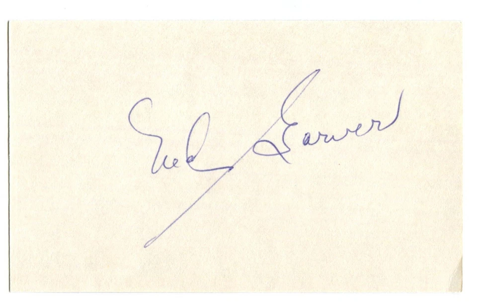 NED GARVER Signed Index Card 3x5 Authentic Autograph AUTO MLB - Image 1 of 1