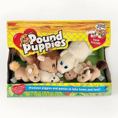 Vintage New Old Stock Pound Puppies Precious Ponies and Piggies Set Farm Friends - Image 1 of 4