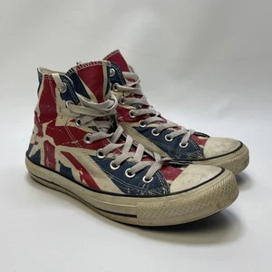 Y2K Converse Chuck Taylor Distressed Union Jack Red White Blue Wom Sz 8.5 US ** - Bild 1 von 12