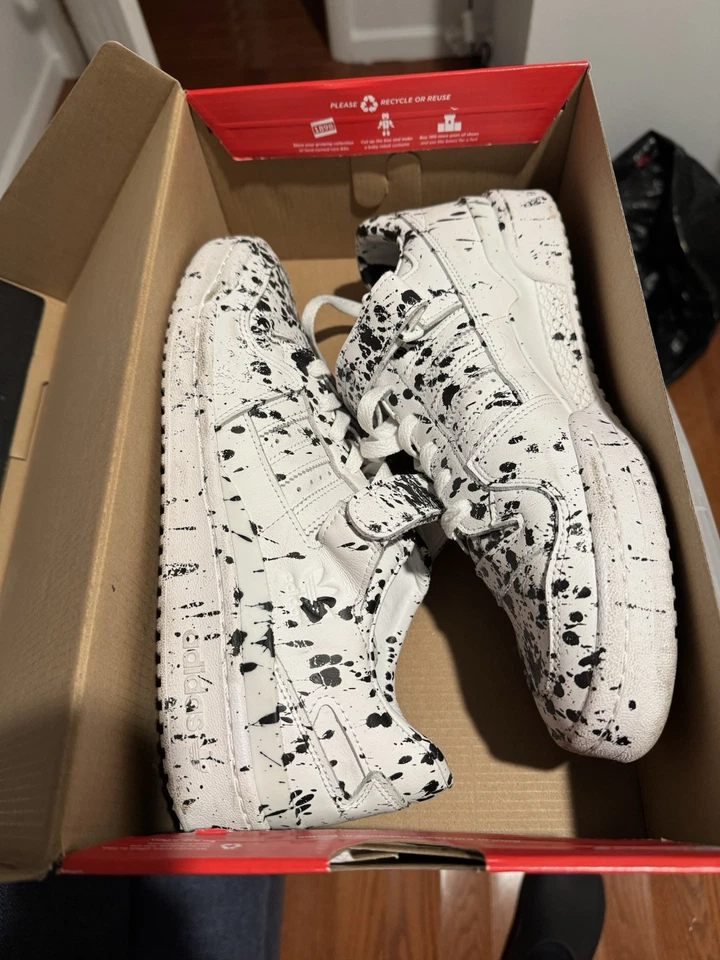 Adidas Forum 84 Low Limited Artist Edition Lucien Smith Paint Splatter Size 10.5 - Image 1 of 4