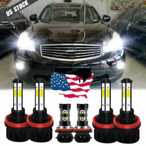For Infiniti EX35 2008-2010 2011 2012 6X 6000K LED Headlight+Fog Light Bulbs Kit - Foto 1 di 10