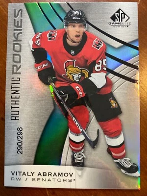 19-20 UD SP Game Used Authentic Rookies 116 Vitaly Abramov /298 - Image 1 of 2