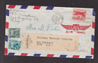 C33 Air Mail Cover 1953 Forwarded by American Express Paris Office Postage Due
