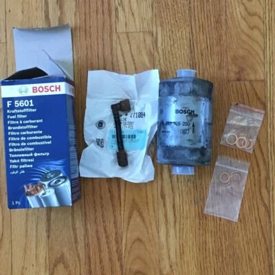 Vintage 1994 VOLVO 940 Fuel Filter Bosch Made In Spain + Fuel Line Coupler Old - Image 1 of 4