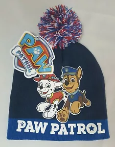 Nickelodeon Paw Patrol Jungen Strick Winter Beanie Mütze/Mütze mit Bommel One Size Neu mit Etikett - Bild 1 von 8