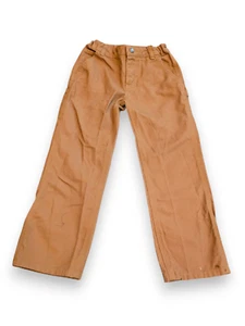 Carhartt Canvas Carpenter Pants Adjustable Waist Khaki Brown Youth Boy's Size 6 - Picture 1 of 8