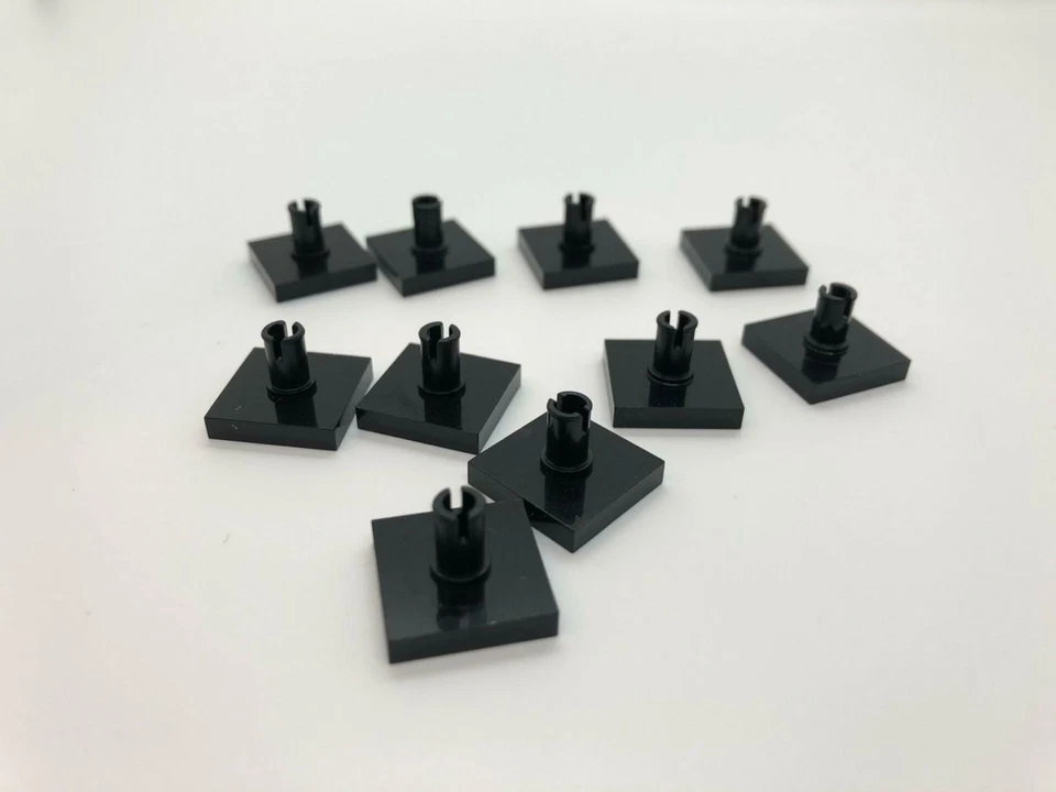 Lego (c) 10x Fliese mit Pin - schwarz - 2460 - 2x2 - tile with 1 pin - black - Bild 1 von 1