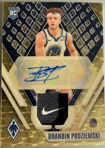 2023-24 Phoenix Brandin Podziemski Nike Swoosh Gold Vinyl RPA 1/1! SSP Warriors - Picture 1 of 3