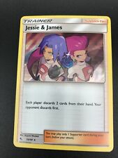 Jessie and James 58/68 HOLO RARE Pokemon SM Hidden Fates Trainer TCG NM 2019