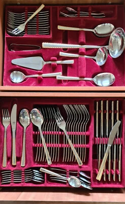 70tlg. Besteckset von Solingen mit Gold ungebraucht mit Zertifikat - Bild 1 von 3