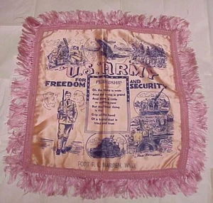 Funda de almohada de la era de la Segunda Guerra Mundial - EJÉRCITO DE EE. UU. / Fort Warren, WY - Imagen 1 de 1