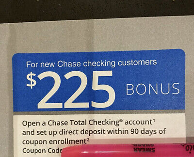 Chase $225 Coupon Bonus Certificate With New Checking Account Expires: 10/19/22 • 0.99$