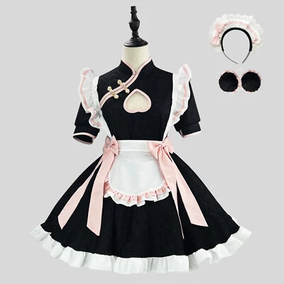 Chinese Style Maid Lolita Cosplay Costume Women Sweetheart Cheongsam Dress - Image 1 of 4