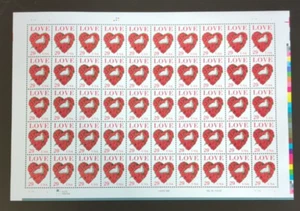 29c LOVE 1994 SCOTT # 2814C, HOJA DE 50, COMO NUEVO - Imagen 1 de 2