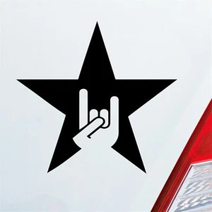 Auto Aufkleber Pommesgabel Rock Ring Festival Heavy Metal 10x10 cm Sticker Hecks - Bild 1 von 24