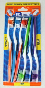 NEW Dr Fresh 12 Pk Firm Bristle Toothbrushes with Tongue Scrubber - Multi-color - Picture 1 of 2
