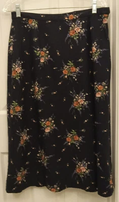 Falda Crazy Horse Liz Claiborne para mujer 14P azul floral estampado pradera cottagecore Foto 1 de 4