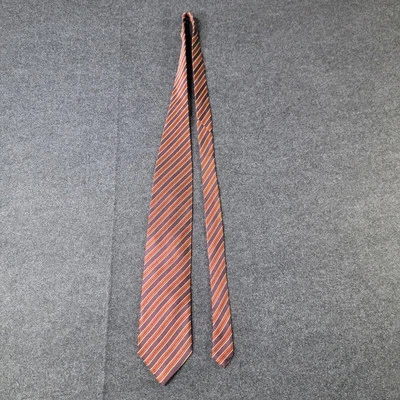 Corbata Croft & Barrow para hombre 100 % seda a rayas marrón púrpura crema preppy Foto 1 de 4