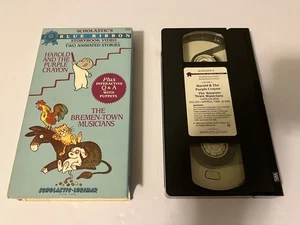 HAROLD AND THE PURPLE CRAYON VHS 1986 BREMEN-TOWN MUSICIANS PUPPETS SCHOLASTIC - Picture 1 of 14