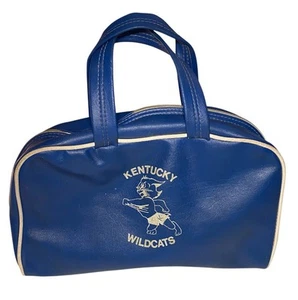Vintage Leather University of Ky Wildcat Blue & White College Carrying Case Bag - Picture 1 of 14
