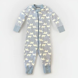 Hanna Andersson Baby Zip Sleeper Size 6-12 Months Snowy Polar Bear on North Air - Picture 1 of 6