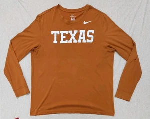 Camisa Nike University Of Texas Longhorns XXL Naranja Quemado Dri-Fit Manga Larga - Imagen 1 de 9