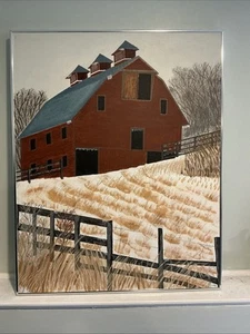Hank Hecht Acrylic On Canvas “Barn At Rest” Bournville, OH 1998 signed original - Picture 1 of 23