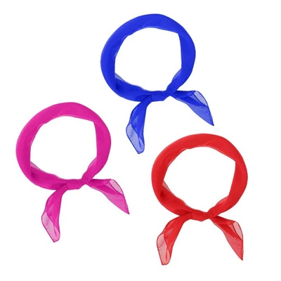 Way2Like Bufanda de Gasa Cuadrada Bandana Cartera Bufanda Transparente Azul Real Rosa Rojo Foto 1 de 4