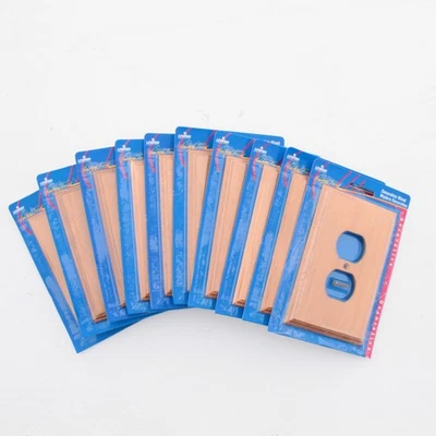 10 Leviton PINE Wood w/ Golden Oak Stain Duplex Receptacle Wallplates 89203-POK - Image 1 of 4