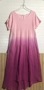 Nuevo con etiquetas Maxi Vestido Para Mujer Adyson Parker Algodón Gasa Talla Grande Rosa Ombre S - Imagen 1 de 13