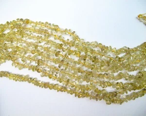 Natural Lemon quartz chips 5x8mm. Yellow healing stone beads 15.75'' - Picture 1 of 4